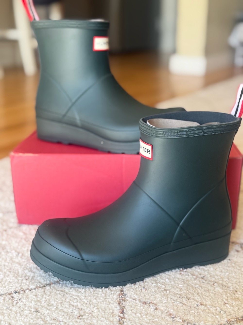 Hunter Play Short Rain Boots Arctic Moss Women’s US 7 EU 38 NIB